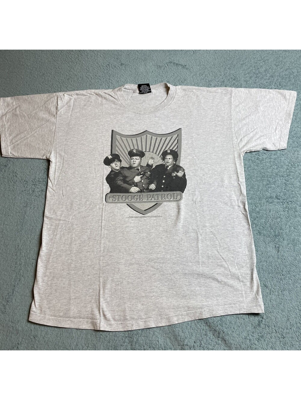 Vintage 1995 Three Stooges Shirt XL Extra Large Gray Single Stitch USA Made
